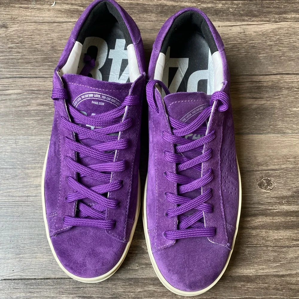 NWOT P448 Women’s Purple Low Top Sneakers Size 8.5 - Picture 2 of 14